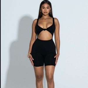 Naked Wardrobe Love U Knot Cutout Romper Size S